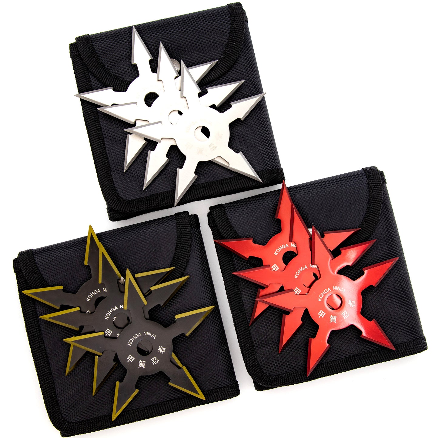 Khoga Ninja Set of 3 Sure Stick Five Point Shuriken Throwing Star | Choose Your Color