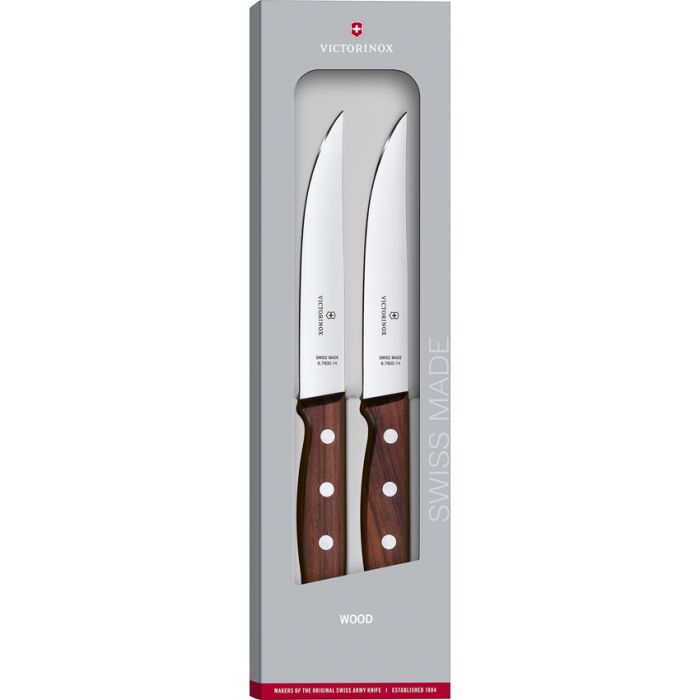 Victorinox Steak Knife Set 2pc Wood