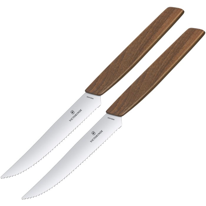 Victorinox Steak Knife Set 2pc Walnut