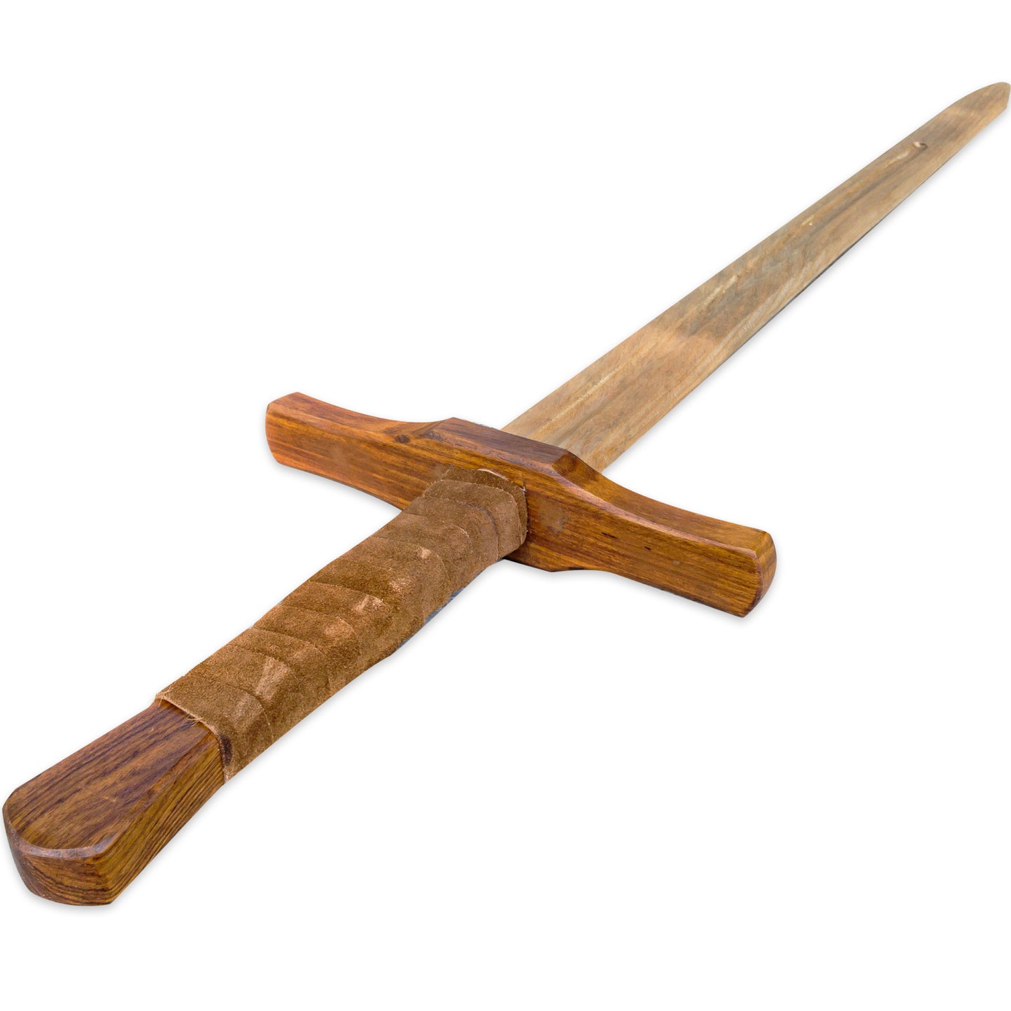 Fully Functional Sheesham Wood Practice Training Replica LARP Waster Sword | Leather-Wrapped Handle