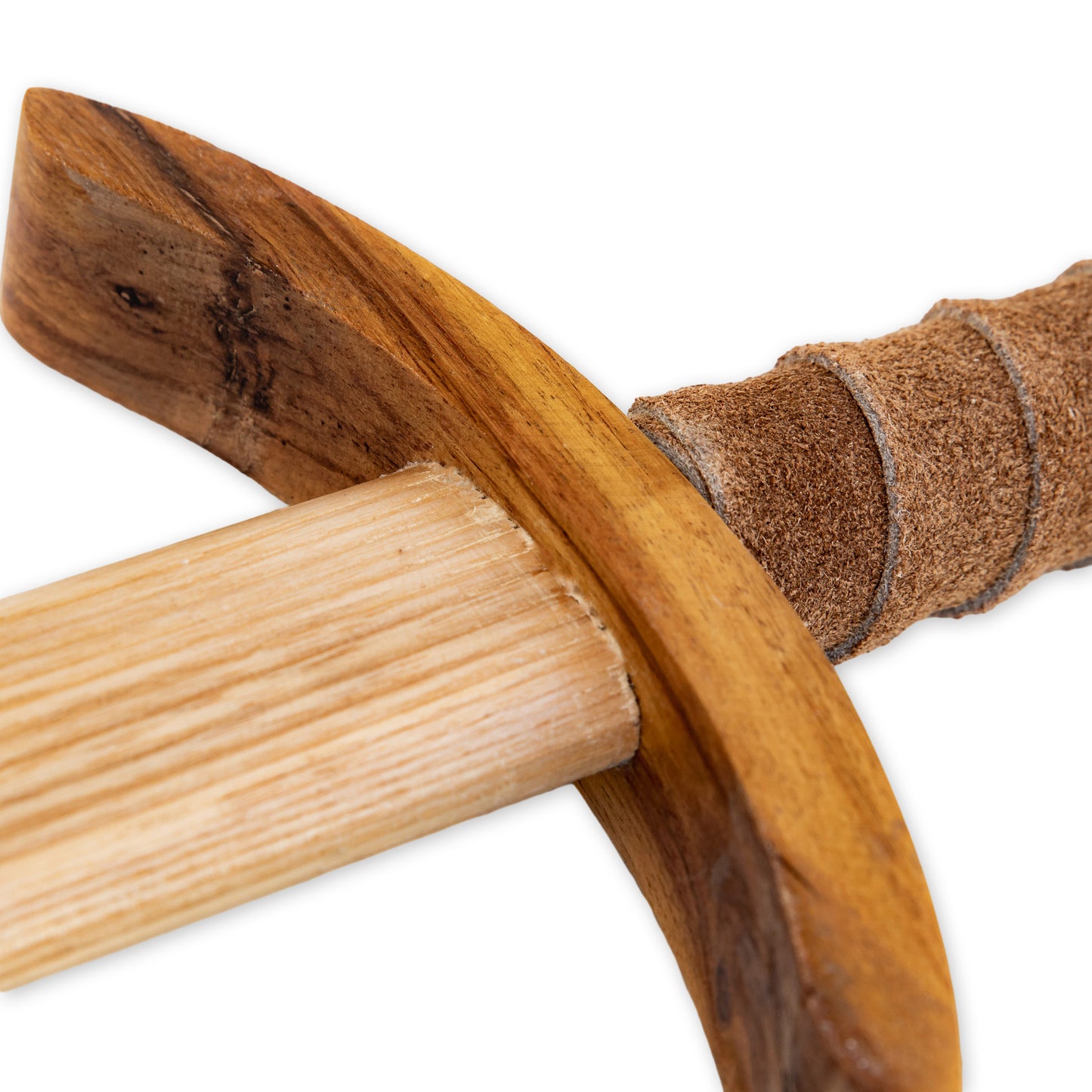 Wooden Replica Knightly Sword | Steamed Beech Wood w/ Leather Wrapped Handle