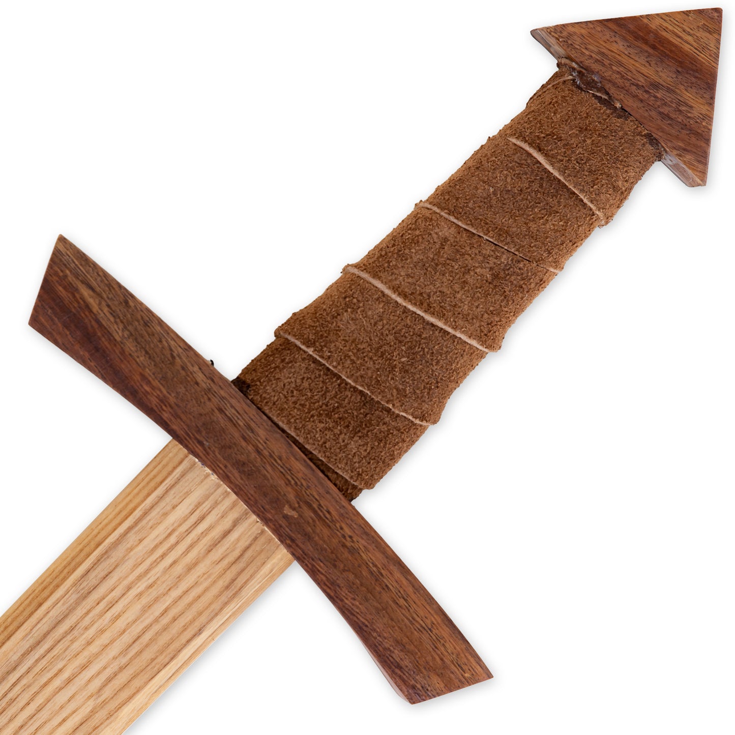 Steamed Beech Wood Replica Arming Sword |Triangular Pommel & Leather Wrapped Handle