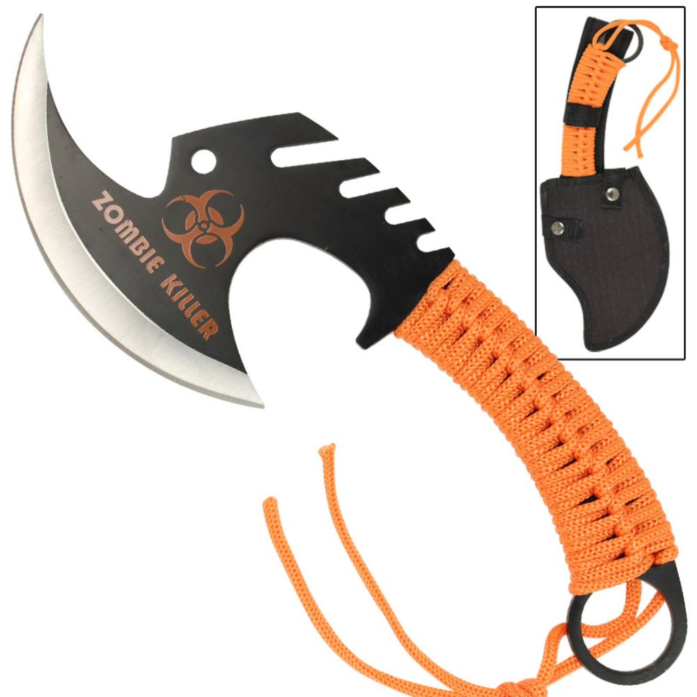 Zed Skull splitter Throwing Axe - Orange