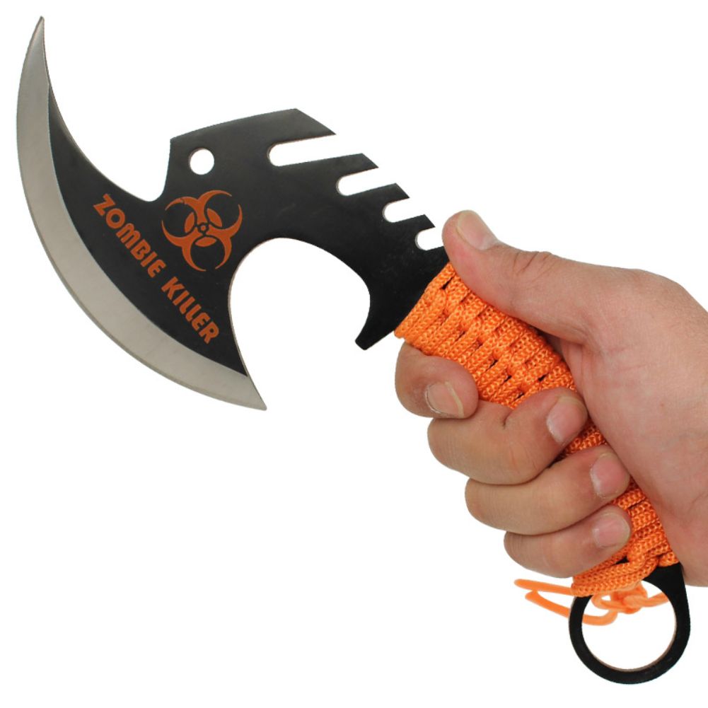 Zed Skull splitter Throwing Axe - Orange