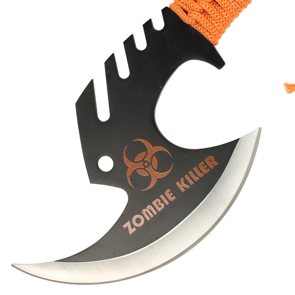 Zed Skull splitter Throwing Axe - Orange