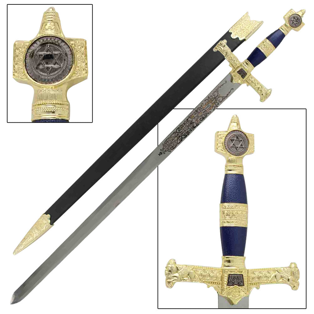 King Solomon Medieval Crusader Replica Longsword - Blue