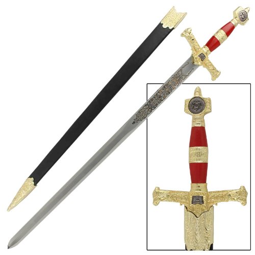 King Solomon Medieval Crusader Replica Longsword - Red