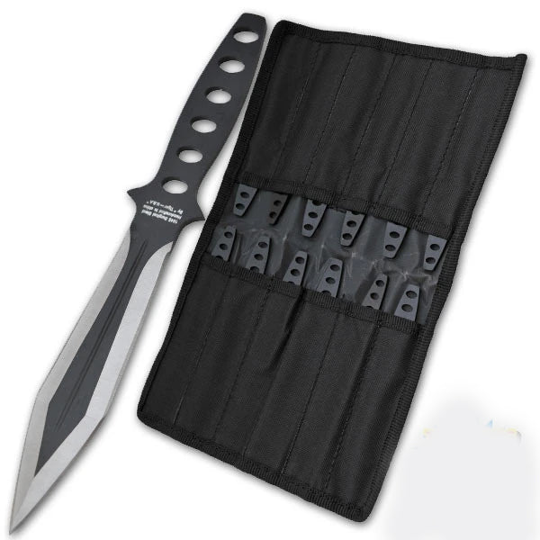 6 Inch Spike Throwing Knives - 12 Piece Set With Nylon Case