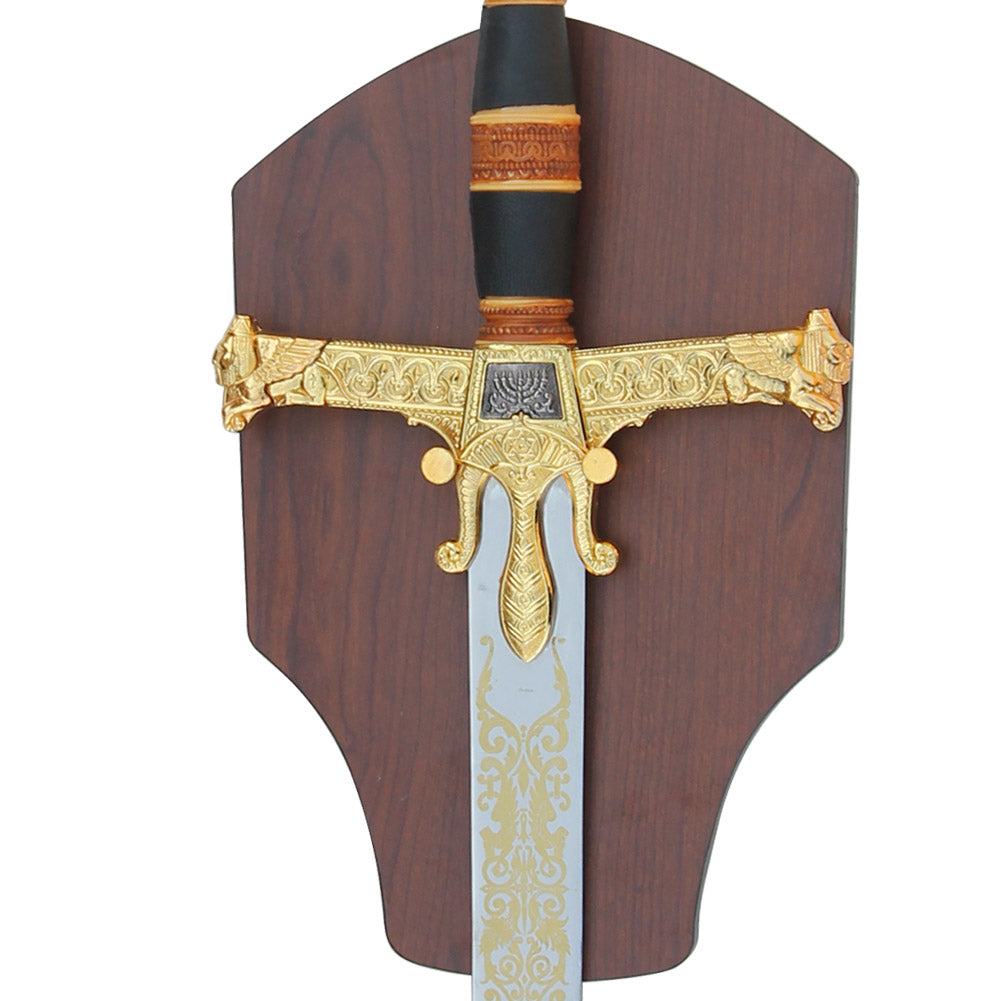 Wood Grain Medieval Sword Wall Plaque