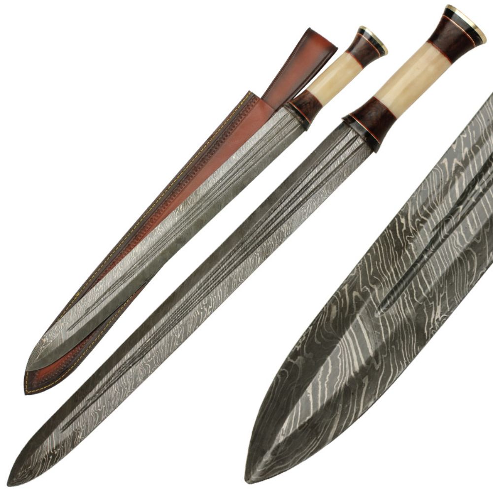 Ancient Greek Infantry Damascus Steel Spatha Sword