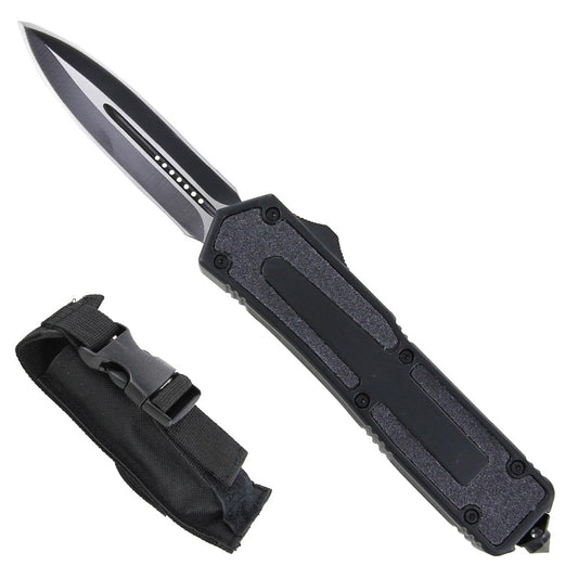 Automatic Titan Black OTF Double Edge Knife