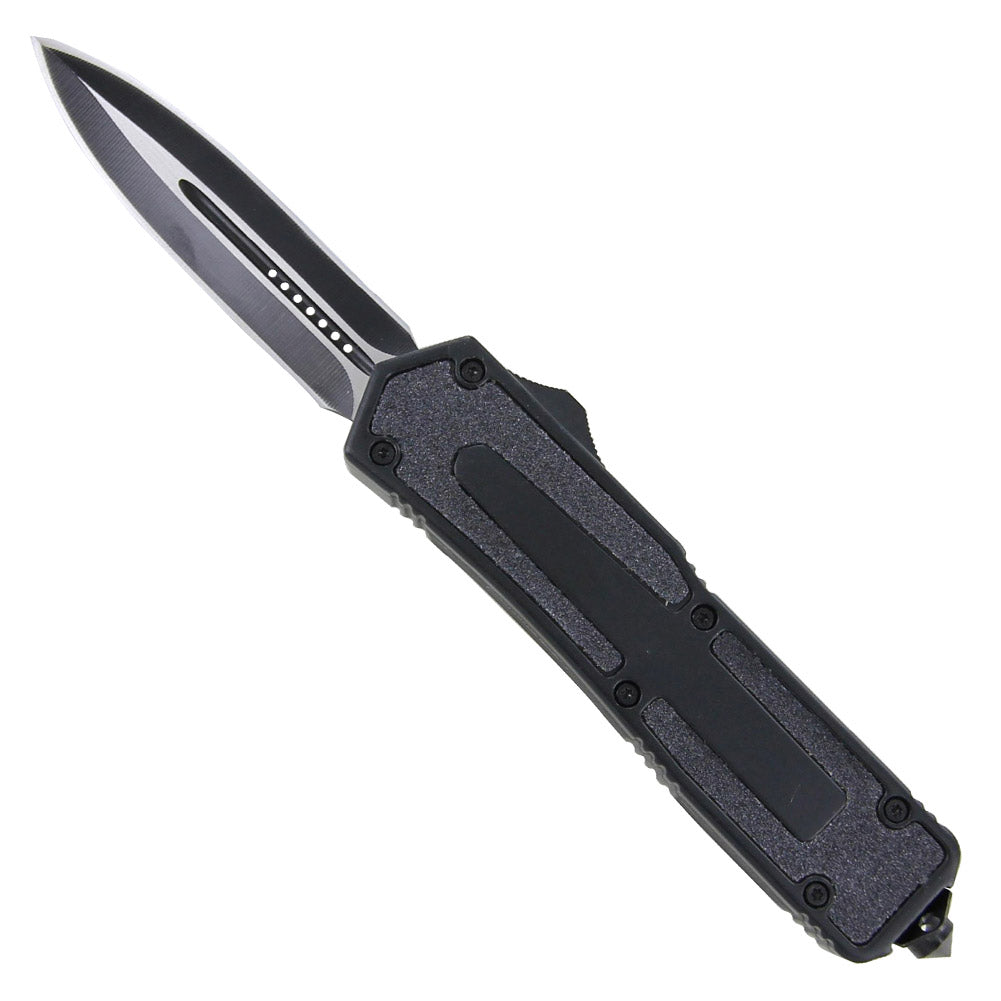 Automatic Titan Black OTF Double Edge Knife