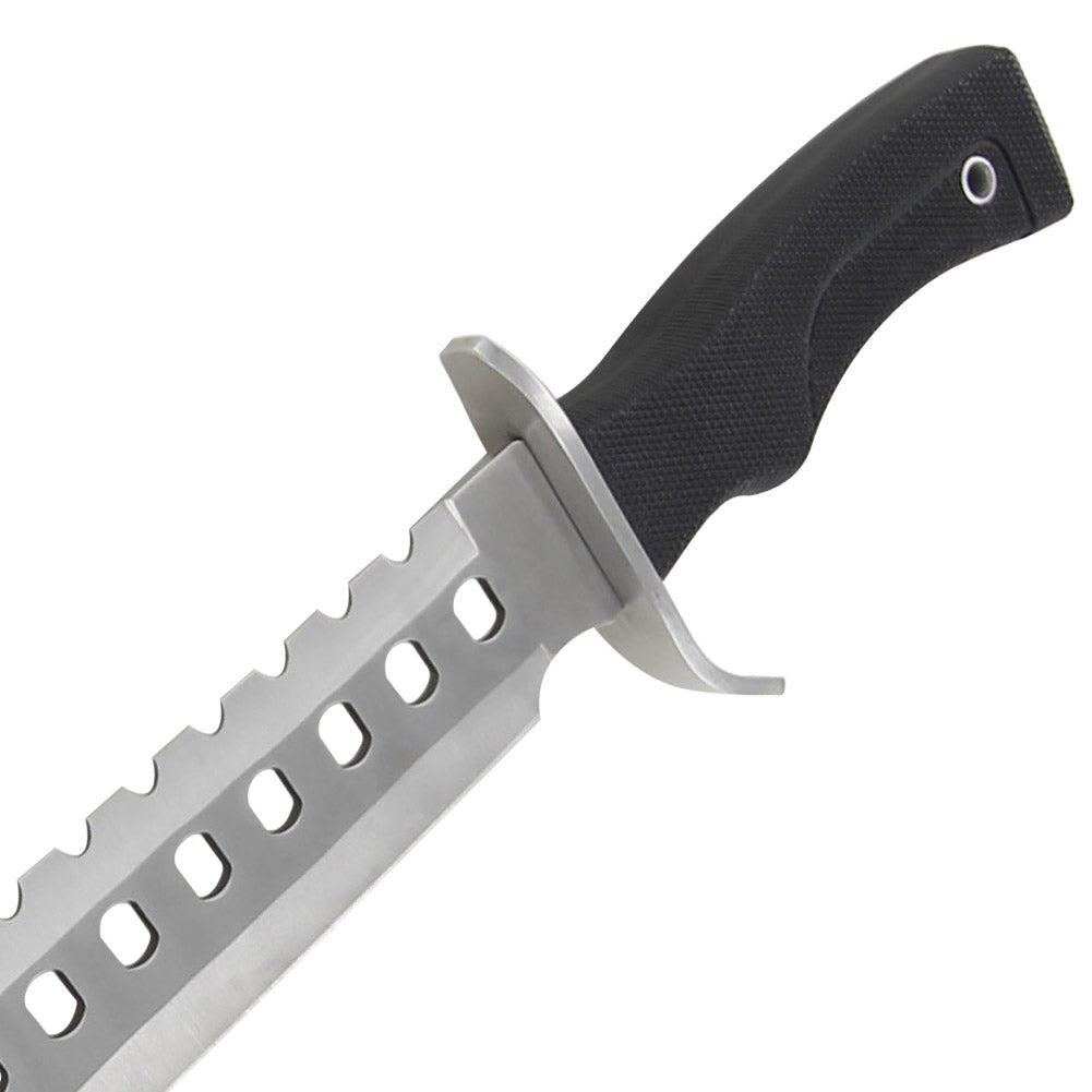 Bowie Sawback 17 Knife with Dual Grit Sharpening Stone