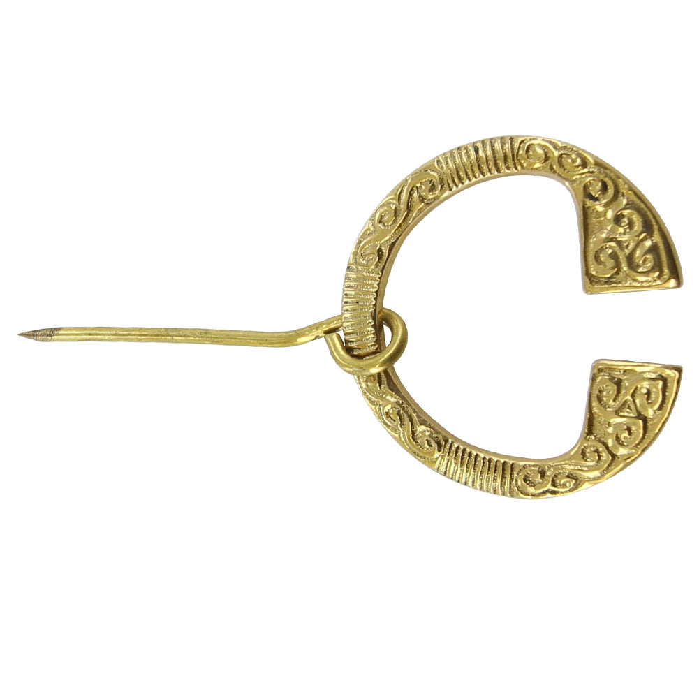 Celtic Brass Handcrafted Triskeles Brooch