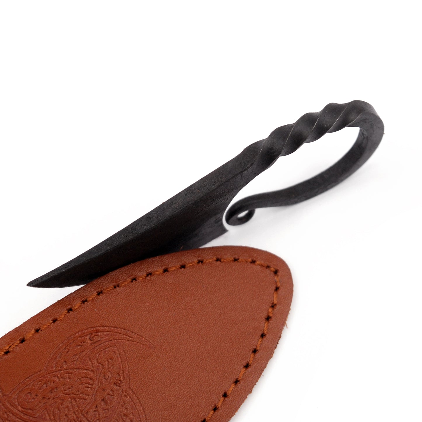 Medieval Hand Forged Scandinavian Pocket Neck Knife | Brown Sheath |