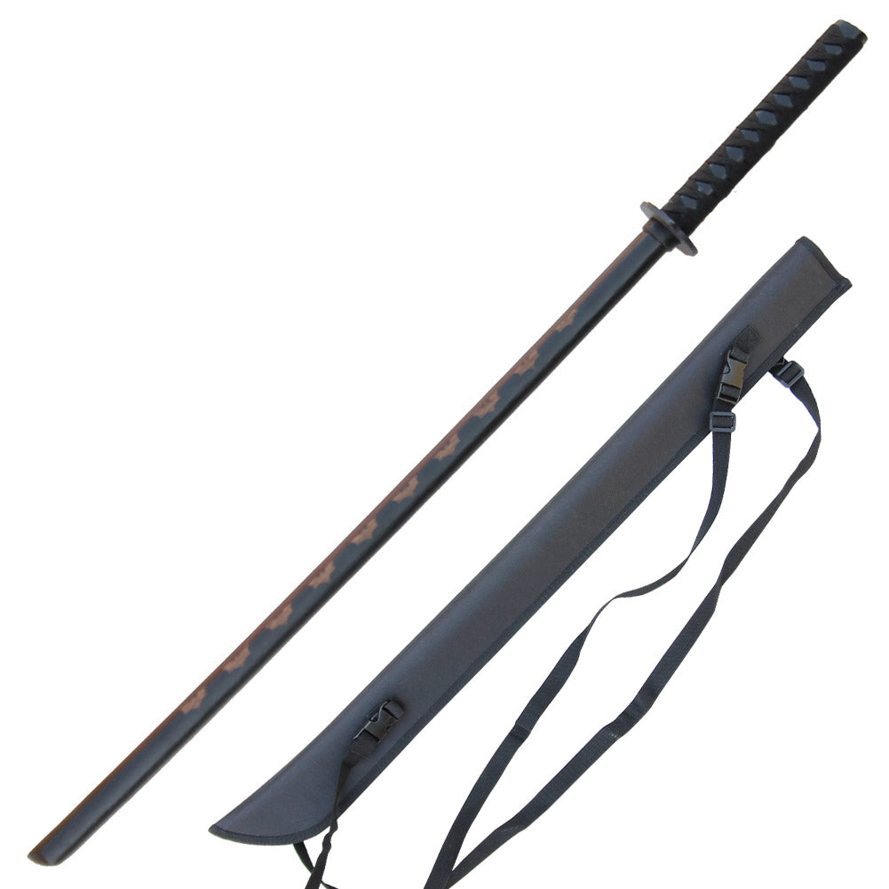 Dark Night Rises Blackened Bokken with Sheath Combo