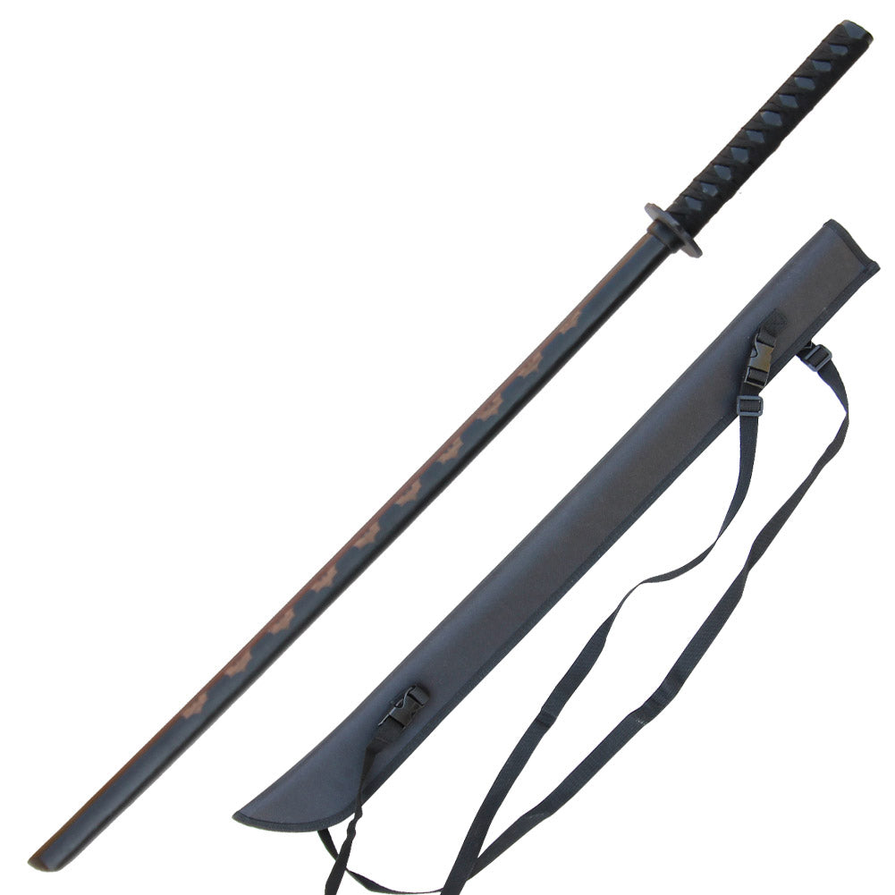 Dark Night Rises Blackened Bokken with Sheath Combo