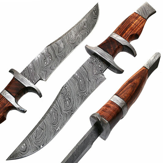 Custom Damascus Hunt For Life Ashbury Hunting Knife