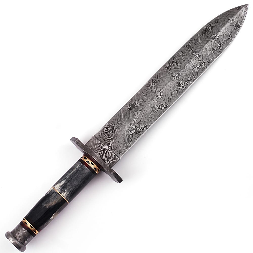 Legion of the Damned Damascus Steel Dagger with Leather Sheath