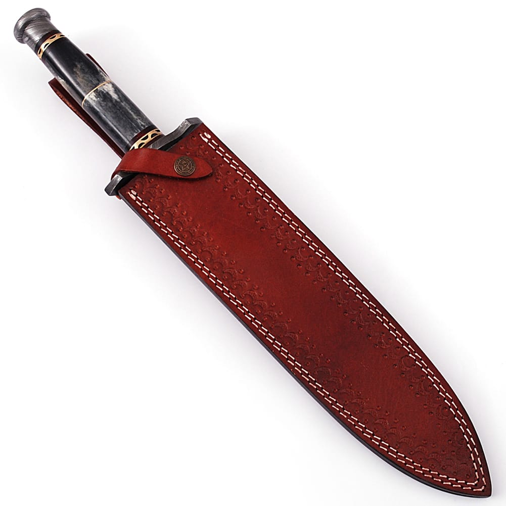 Legion of the Damned Damascus Steel Dagger with Leather Sheath