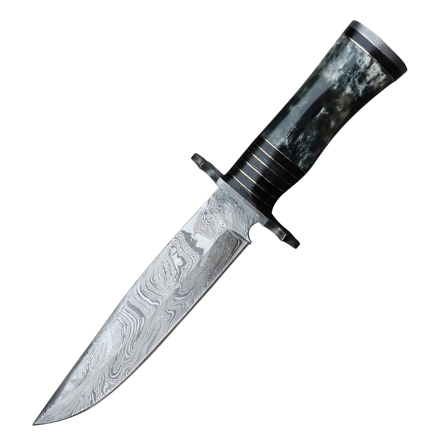 Right Hand of Artemis Damascus Steel Fixed Blade Hunting Knife