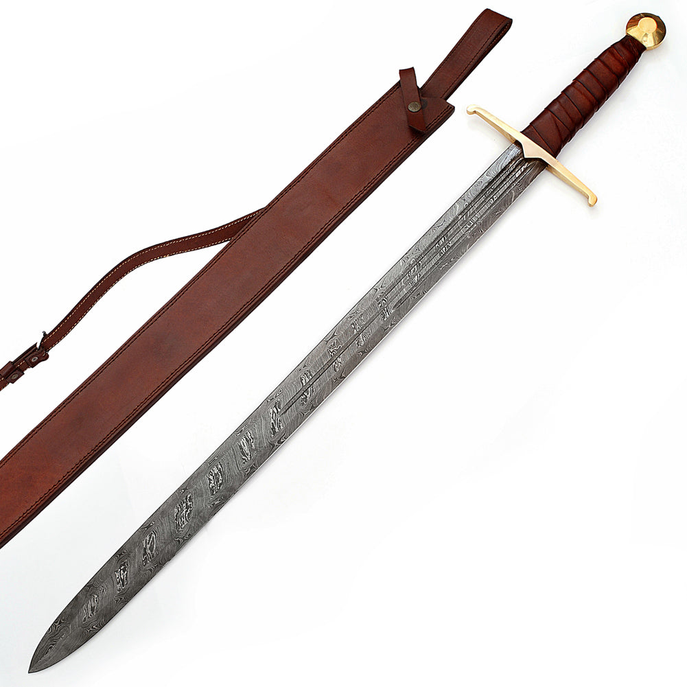 Full Tang Battle Cry Damascus Berserker Sword