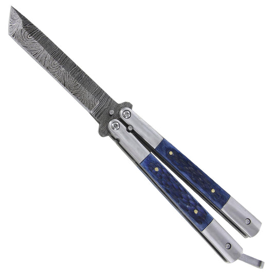 Damascus Pocket Jacaranda Coast Butterfly Knife