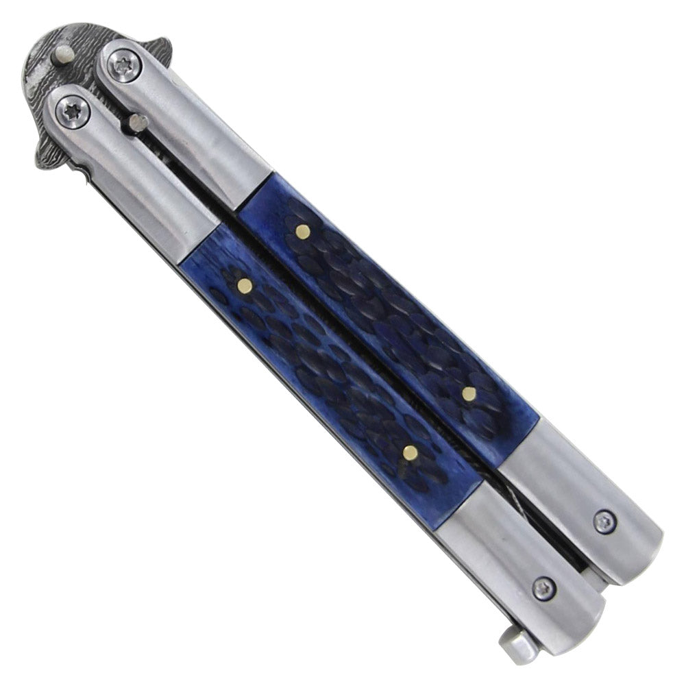 Damascus Pocket Jacaranda Coast Butterfly Knife