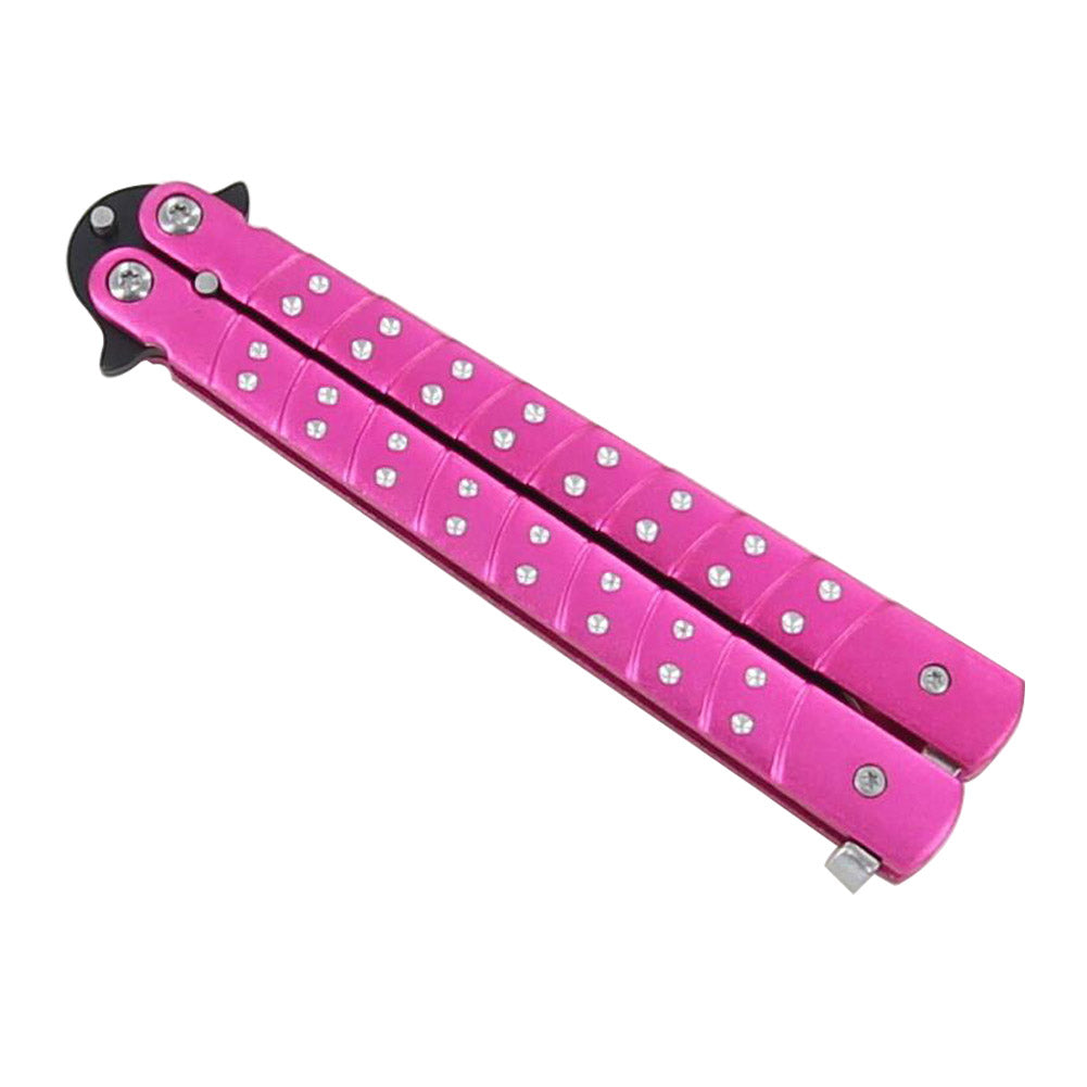 Studded Butterfly Knife Pink