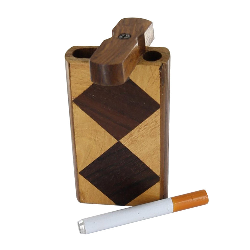 Handmade Harlequin Wood Tobacco Case Dugout