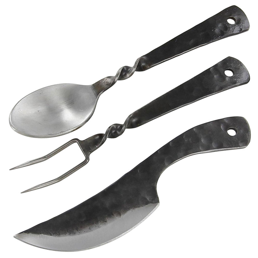 Hammer Forged Medieval Dinner Utensil Set