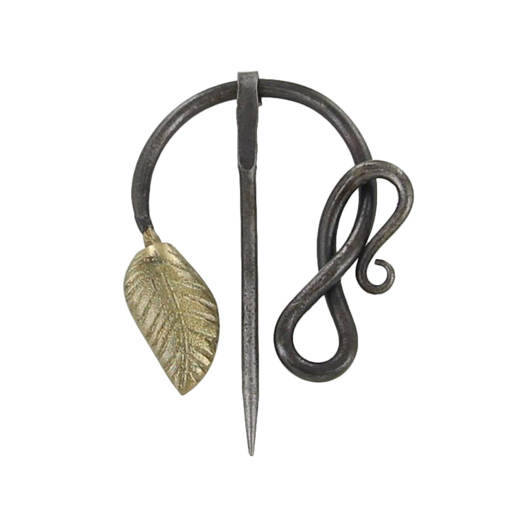 Golden Leaf Forged Penannular Medieval Brooch