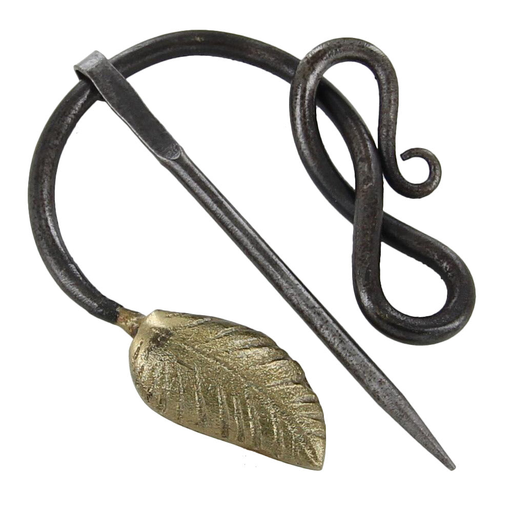 Golden Leaf Forged Penannular Medieval Brooch