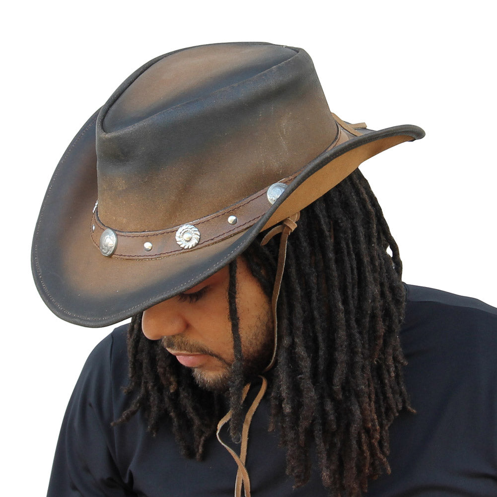 Leather Buffalo Nickel Prairie Dog Hat