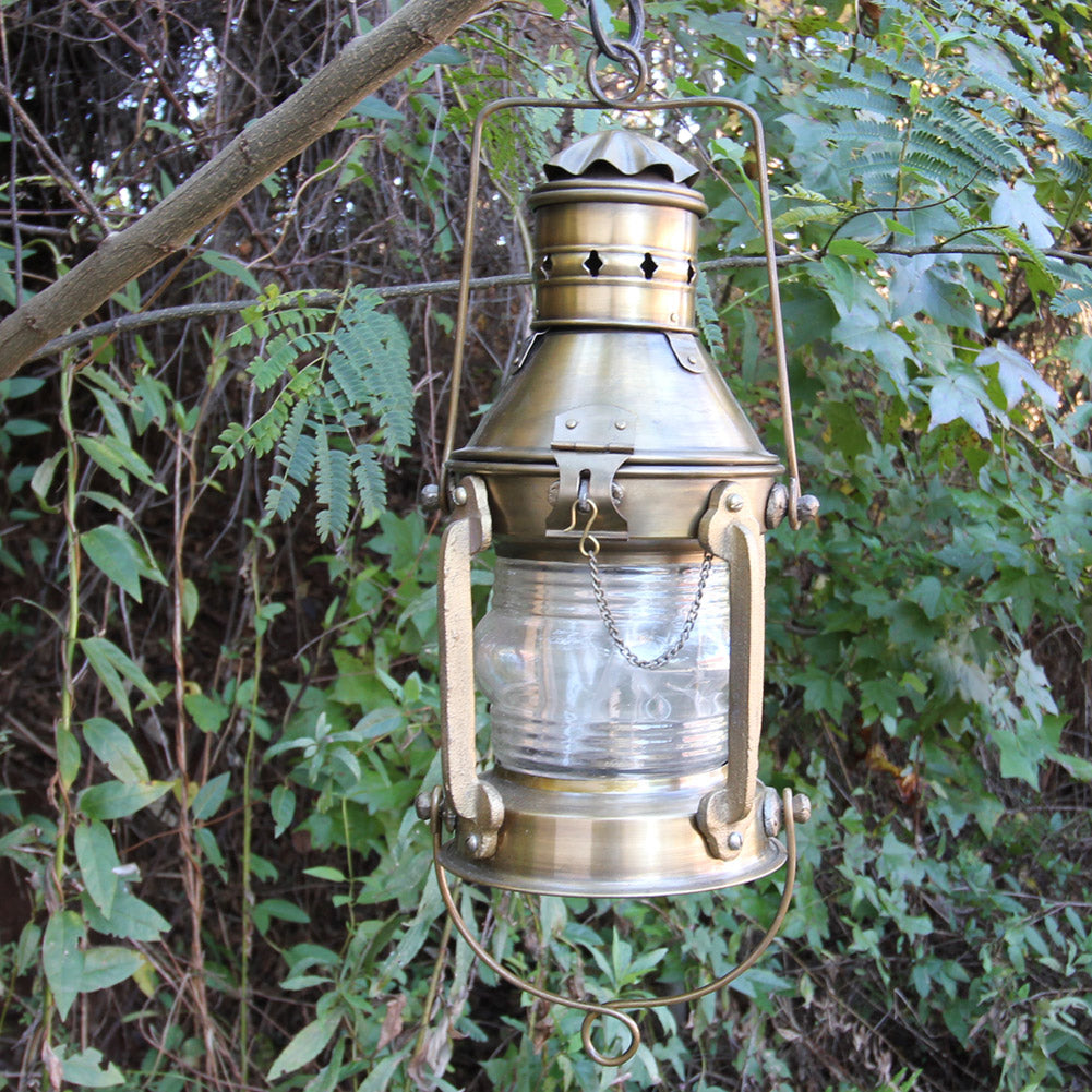 Merchant Vessel Antique Brass Anchor Lantern