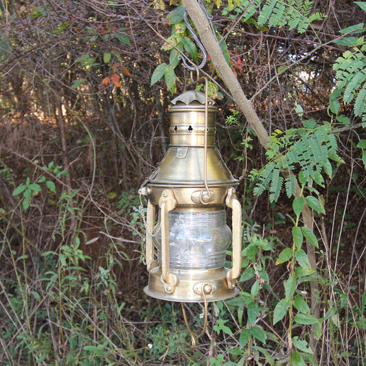 Merchant Vessel Antique Brass Anchor Lantern