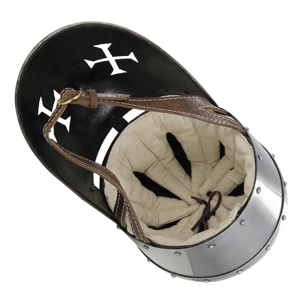 Crusader 16G Pot Helmet with Templar Face Guard