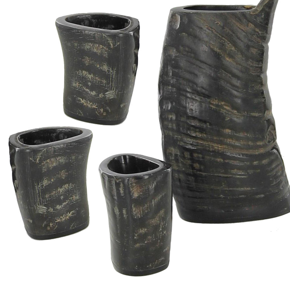 Throw Em Back Buffalo Horn Shot Glass Set