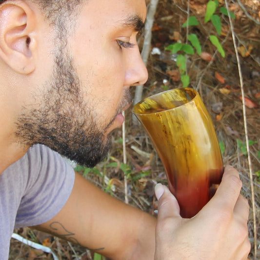 Handmade Toast to Valhalla Horn Tumbler