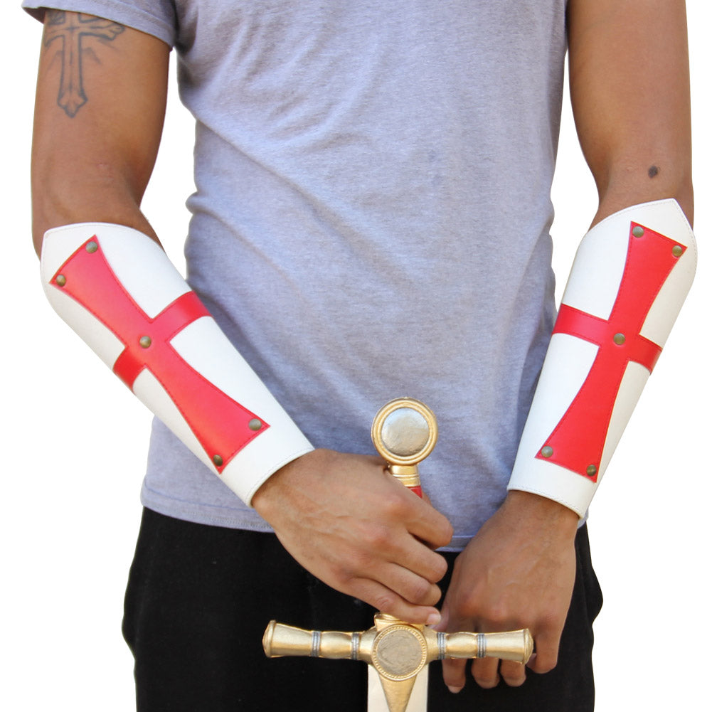 Knights Templar Medieval Leather Bracers