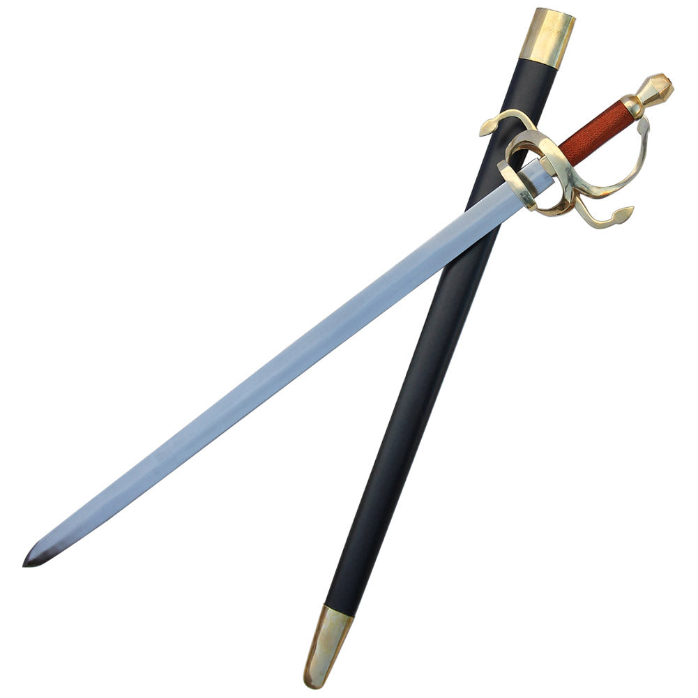 Fully Functional Golden Swept Hilt Rapier