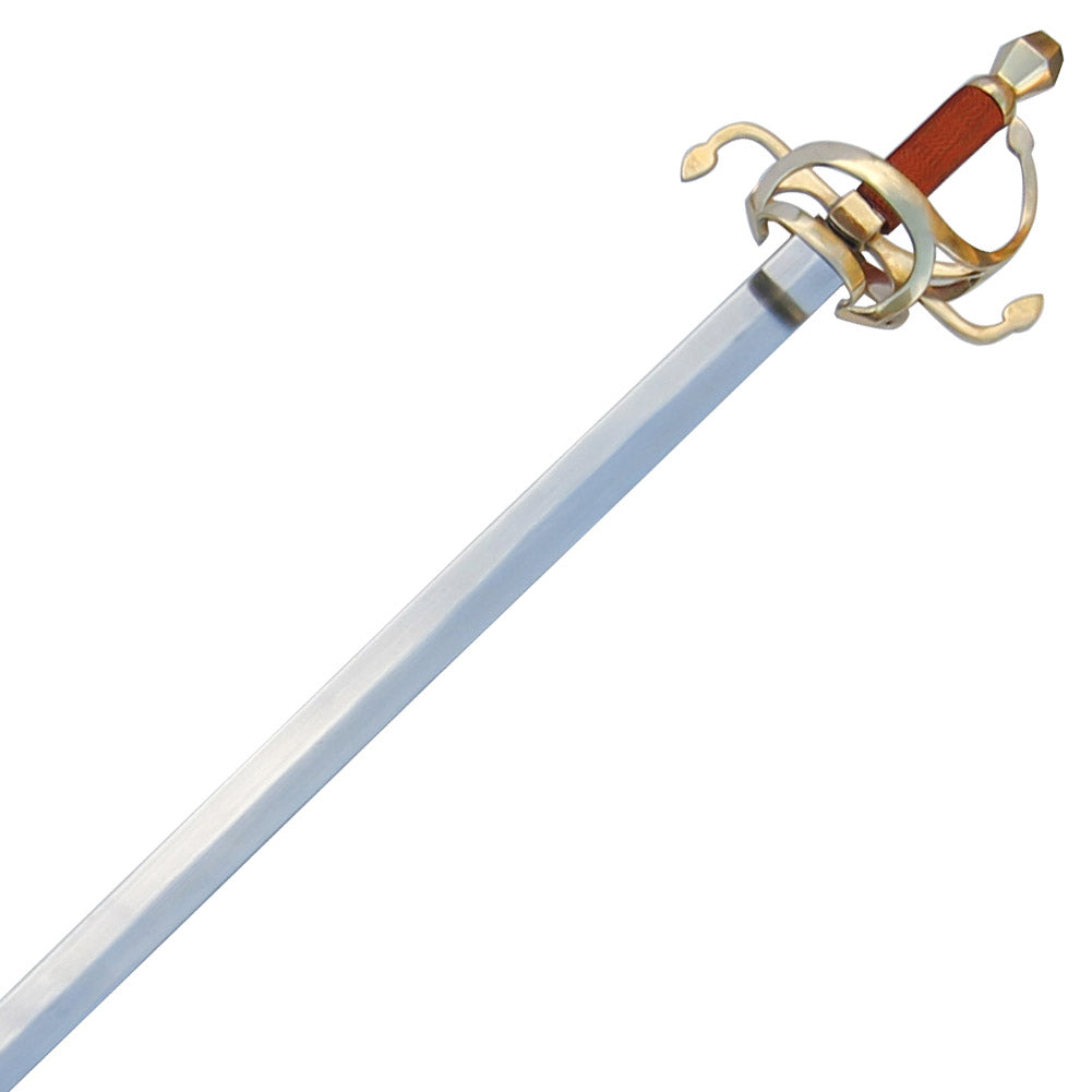 Fully Functional Golden Swept Hilt Rapier