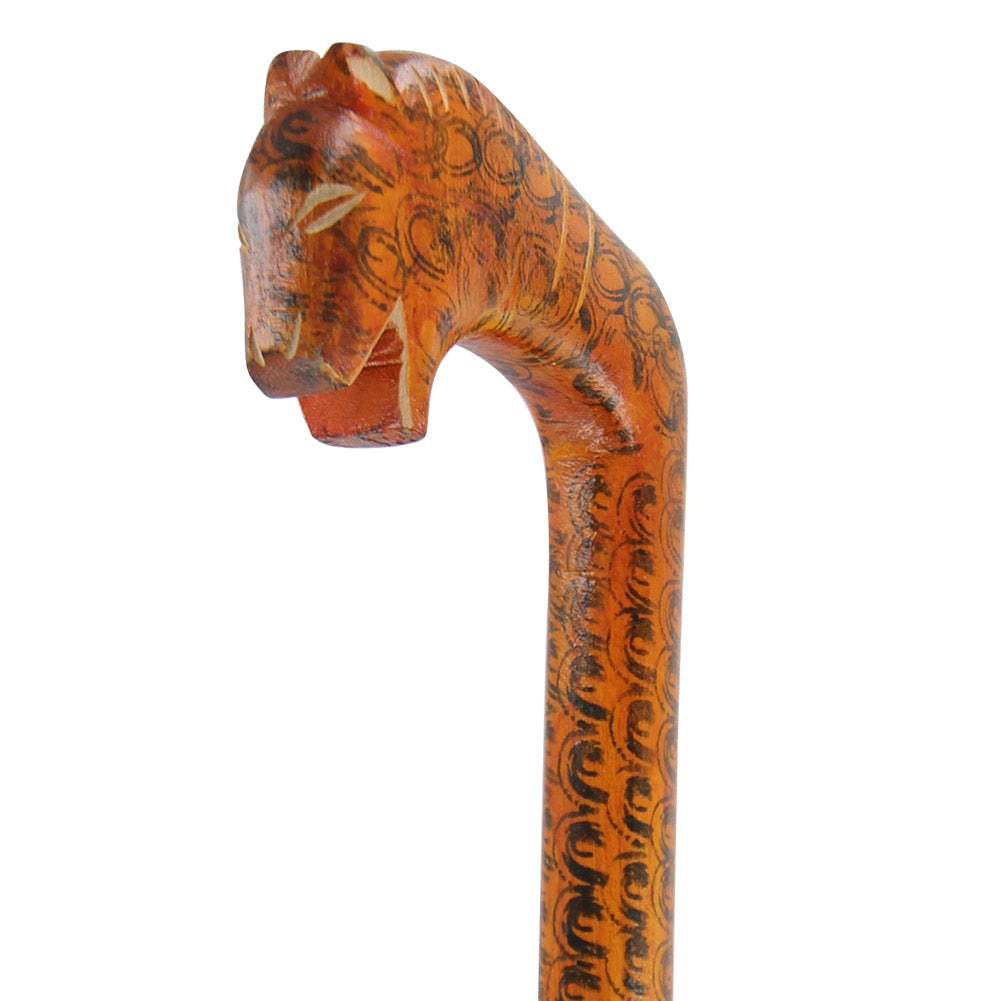 Royal Bengal Tiger Wooden Walking Cane