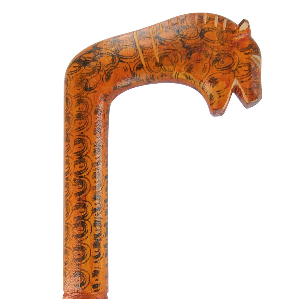 Royal Bengal Tiger Wooden Walking Cane