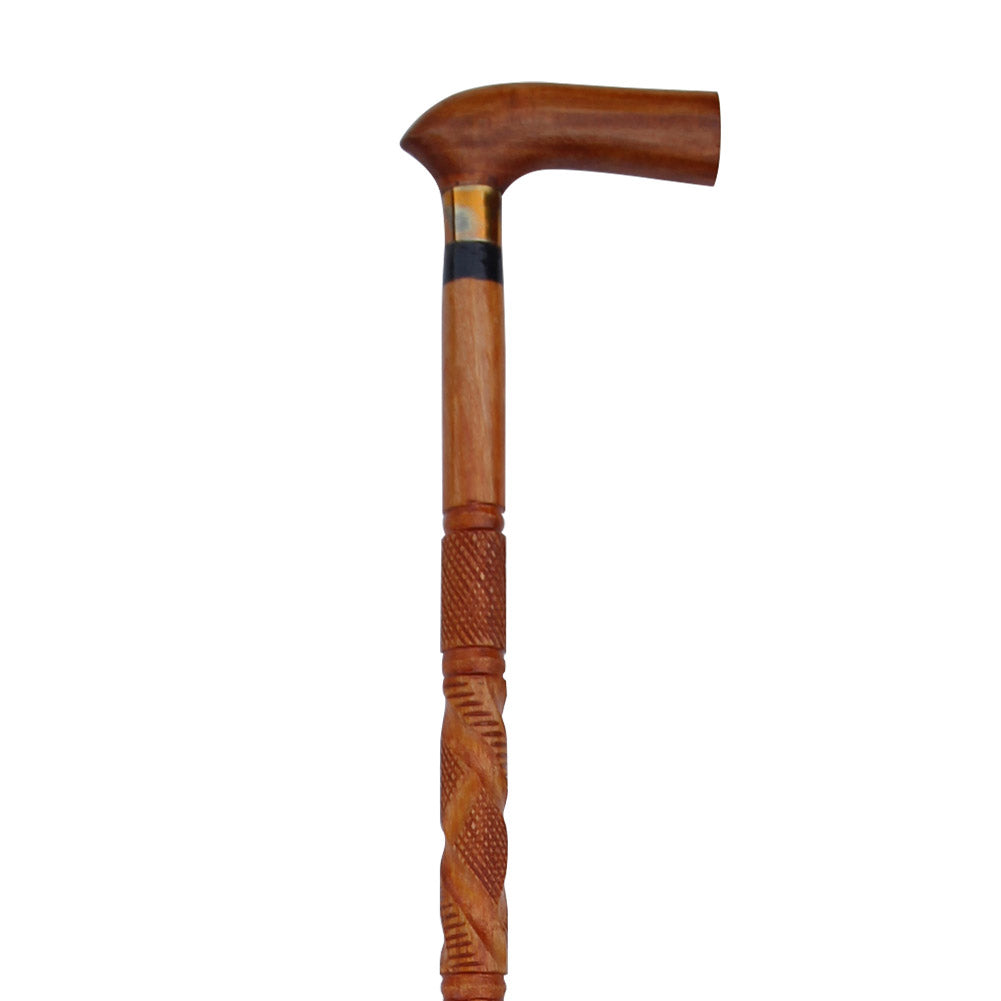 Hand Carved Wooden Salem Walking Cane