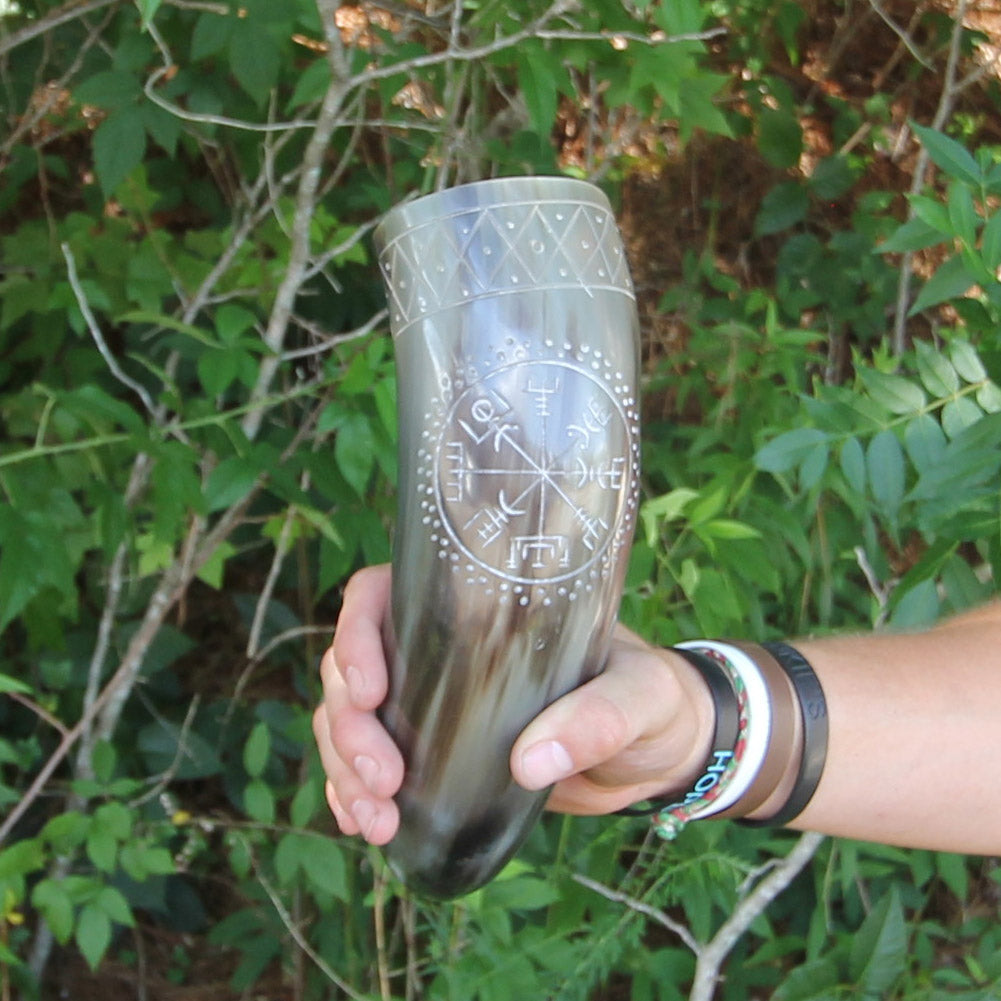 Drinking Horn With Vegvisir Desgin