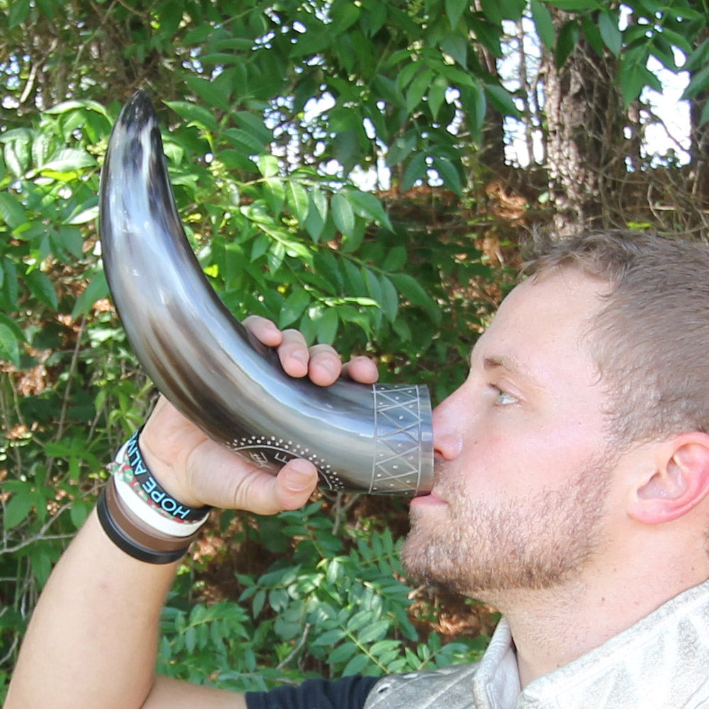 Drinking Horn With Vegvisir Desgin