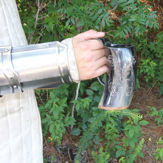 Horn Tankard Viking Compass With Jormungandr  Design