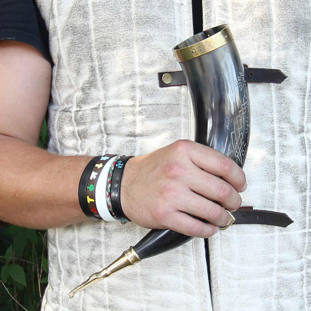 Viking Compass Horn  With Jormungandr