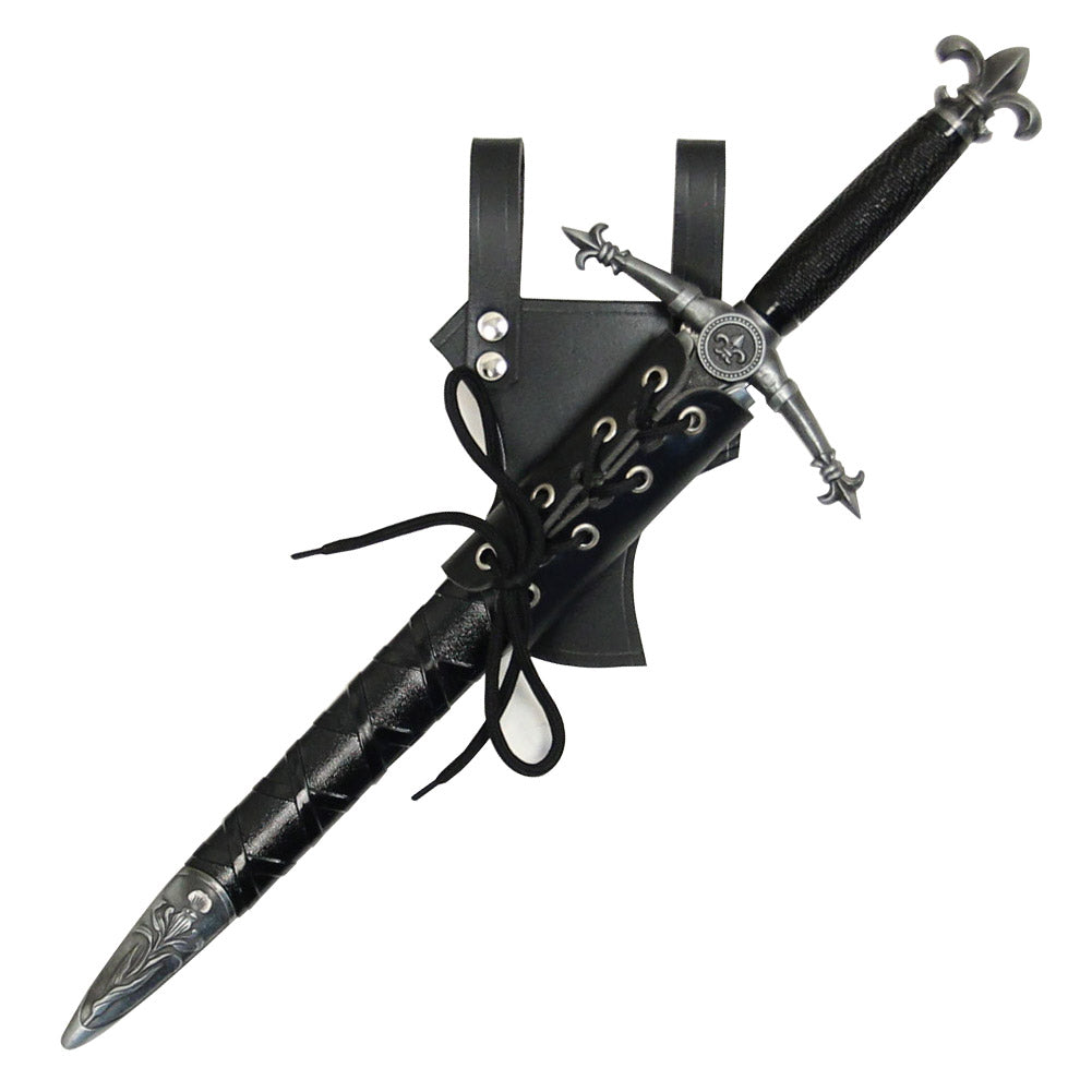 Left Handed Chaucer Leather Dagger Frog